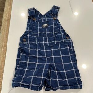 OshKosh B'gosh Navy Plaid Kids Overalls